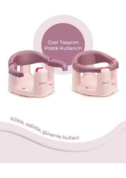 Babyjem Önden Açılır Banyo ve Mama Oturağı Mürdüm