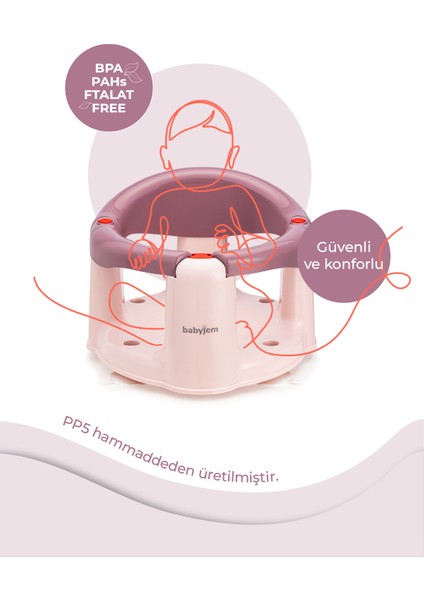 Babyjem Önden Açılır Banyo ve Mama Oturağı Mürdüm fiyatları