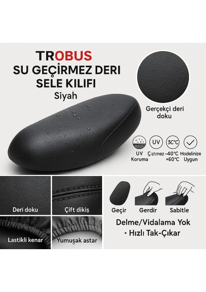 Ktm 1290 Super Duke R Deri Sele Kılıfı – Su Geçirmez, Uv Korumalı (Siyah)