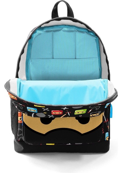 Siyah Ninja Desenli Çocuk Sırt Çantası, Dört Bölmeli, USB Şarjlı, Okul Için Ideal fırsatları
