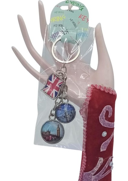 Ingiltere Üçlü Epoksi Metal Çift Taraflı Damla Anahtarlık England fiyatları