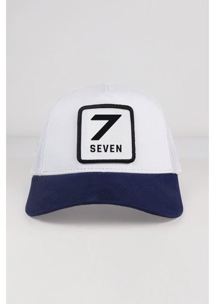 7 Numara Logolu Lacivert-Beyaz Trucker Şapka fiyatları