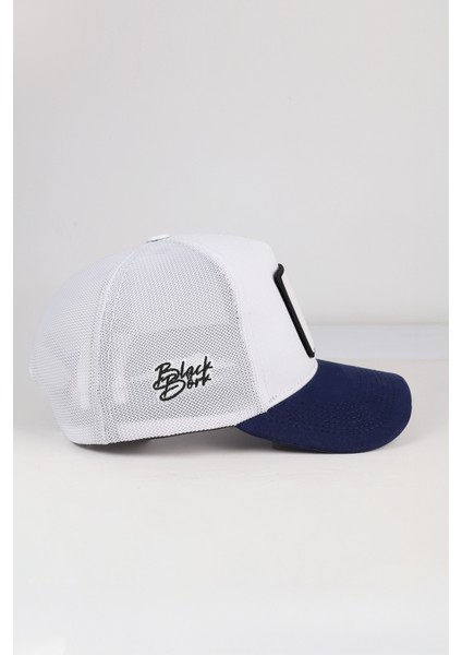 7 Numara Logolu Lacivert-Beyaz Trucker Şapka modelleri