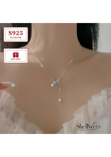 Rarity 925 Ayar Gümüş Kadın Kelebekli Kolye Sevdiklerinize ve Kendinize En Özel Hediye