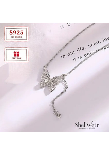 Rarity 925 Ayar Gümüş Kadın Kelebekli Kolye Sevdiklerinize ve Kendinize En Özel Hediye fırsatları