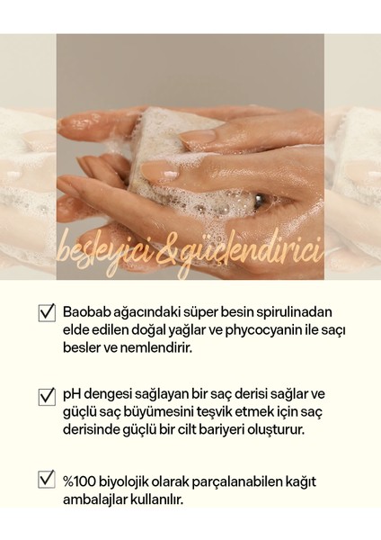 S19P Parfümlü Baobab Tohumu Yağı Katı Şampuan Bar Nemlendirici & Ph Dengeleyici fiyatları