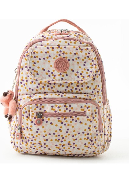 Gape Desenli Krinkıl Kumaş, Su Geçirmez Okul Sırt Çantası