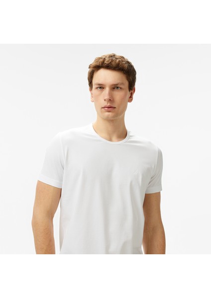 Erkek Beyaz Regular Fit T-Shirt V55009T.1BW fırsatları