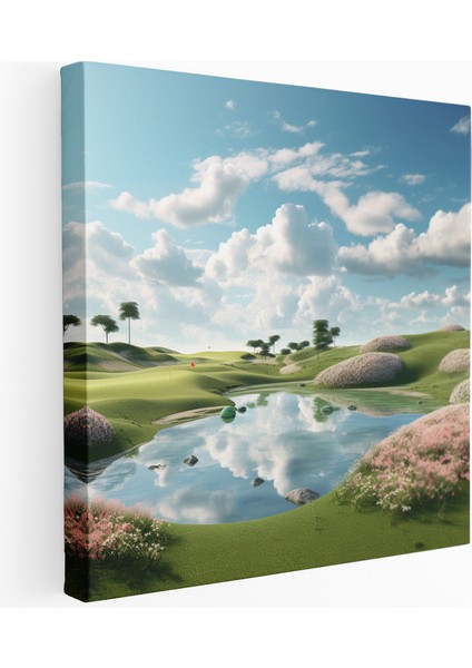 Huzur Veren Golf Sahası Kanvas Tablo