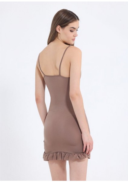 Kahverengi Askılı Mini Elbise indirimleri