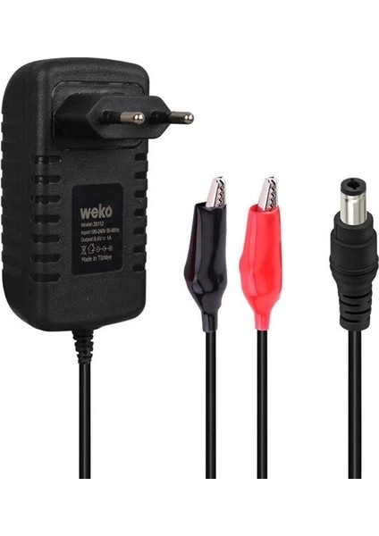 8.4 Volt - 1 Amper 5.5x2.5 Uçlu + Krokodil Aparatlı Yerli Üretim Akü Şarj Cihazı