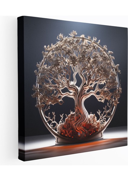 Bağlantılı Ruhani Duvar Sanatı - Ruhani Bağlantı Kanvas Tablo Huzurlu Yaşam Ağacı