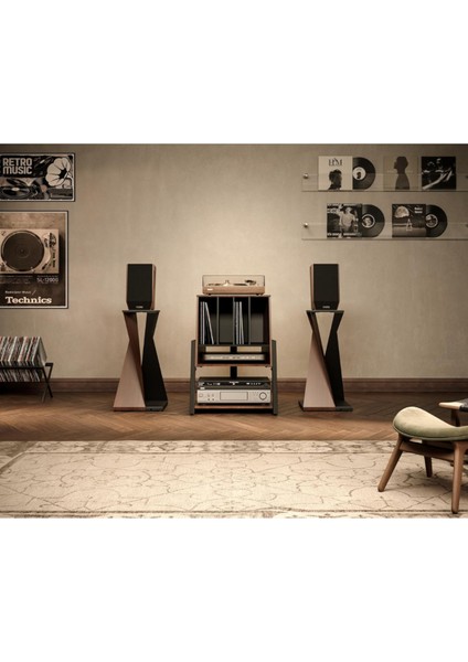 Eyfel Serisi Modern Pikap ve Plak Rafı, 4 Katlı Hifi Depolama fiyatları