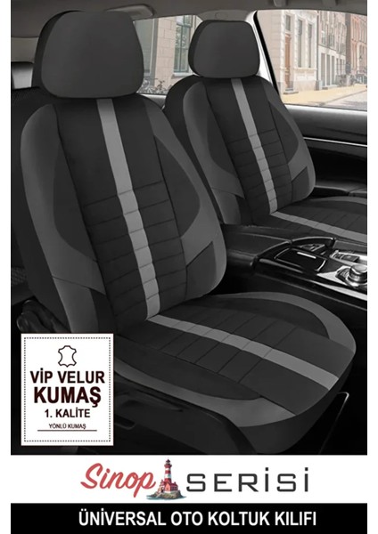 Toyota Highlander 3.3 V6 (212 Hp) Hybrid 4x4 Cvt 2012 Uyumlu Sinop Serisi Velur Kumaş Siyah Oto Kılıfı Tam Set