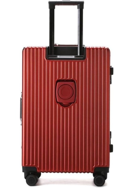 Pc Hard Side Valiz, 360° Döner Tekerlekler, Zipperless Tasarım, Kırmızı modelleri