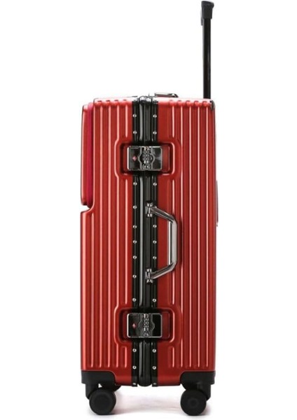 Pc Hard Side Valiz, 360° Döner Tekerlekler, Zipperless Tasarım, Kırmızı indirimleri
