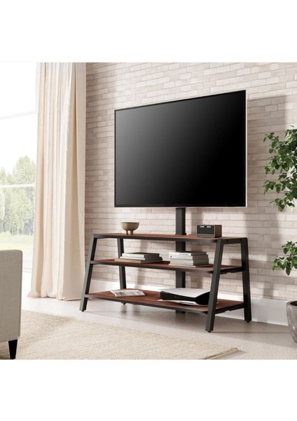Tv Dolabı 37–70", 35 kg Taşıma, Ayarlanabilir Yükseklik, 3 Ahşap Raf fiyatları