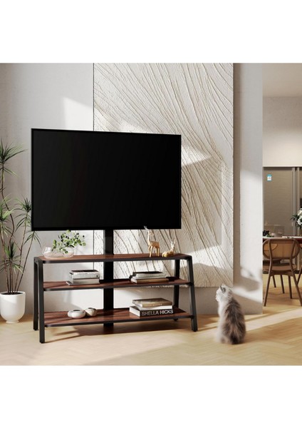 Tv Dolabı 37–70", 35 kg Taşıma, Ayarlanabilir Yükseklik, 3 Ahşap Raf modelleri