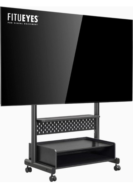 Tv Standı 40–85", 60 kg Taşıma, Tekerlekli, Ayarlanabilir Yükseklik