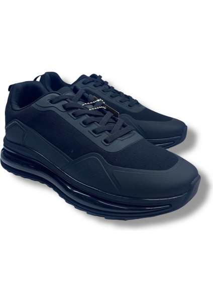 Havalı Aır Taban Siyah Erkek Anatomik Sneaker Spor Ayakkabı