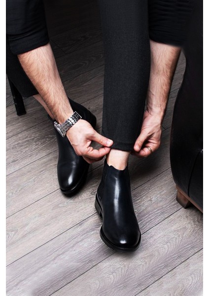 Black Gustavo %100 Hakiki Deri Garantili Erkek Chealse Bot fiyatları