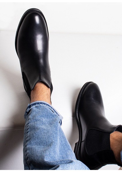 Black Davıes %100 Hakiki Deri Garantisi Siyah Erkek Bot modelleri