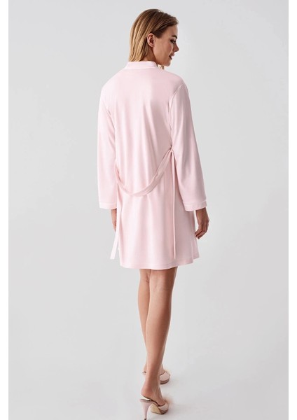 324 Pembe Sabahlıklı Şortlu 4'lü Kadın Pijama Takımı