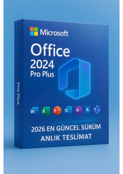 Office Pro Plus 2024/2026 Orijinal Dijital Lisans – Güncel Sürüm, Ömür Boyu Aktivasyon, Güvenli Kullanım