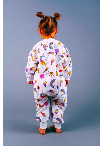 Kışlık Uzun Kol Çift Kat %100 Pamuk Pazen Unicorn Cocuk Bebek Uyku Tulumu fırsatları