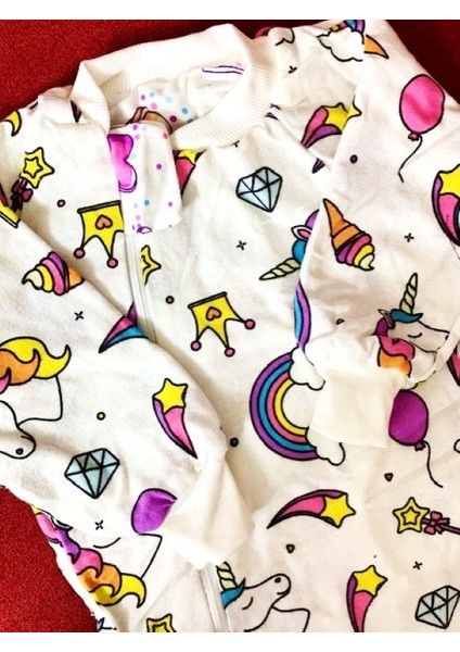 Kışlık Uzun Kol Çift Kat %100 Pamuk Pazen Unicorn Cocuk Bebek Uyku Tulumu indirimleri