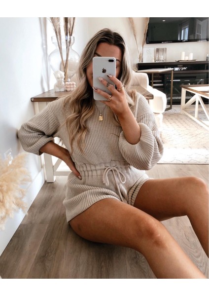 Büzgülü Düşük Kol Çelik Örme Tek Parça Triko Tulum modelleri