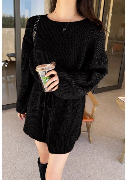 Büzgülü Düşük Kol Çelik Örme Tek Parça Triko Tulum