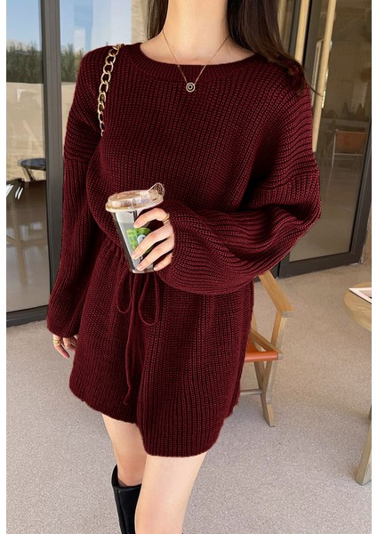 Büzgülü Düşük Kol Çelik Örme Tek Parça Triko Tulum