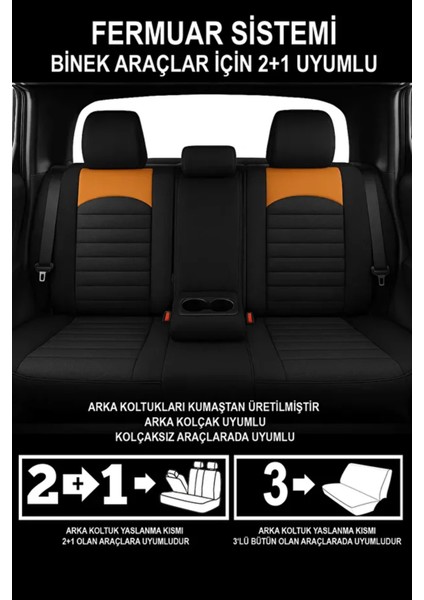 Fiat Tempra S.w. (159) 1.6 I.e. (159.AE) (78 Hp) 1991 Uyumlu Thor Serisi Tay Tüyü Taba Oto Kılıfı Tam Set indirimleri