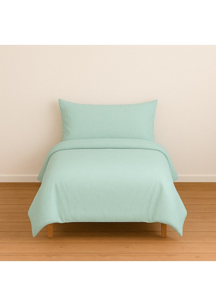 Tek Kişilik Düz Renk Mint Nevresim + Yastık Kılıfı