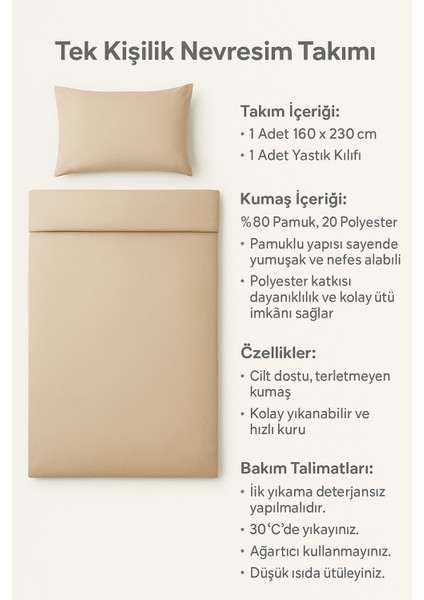 Tek Kişilik Düz Renk Mint Nevresim + Yastık Kılıfı fiyatları