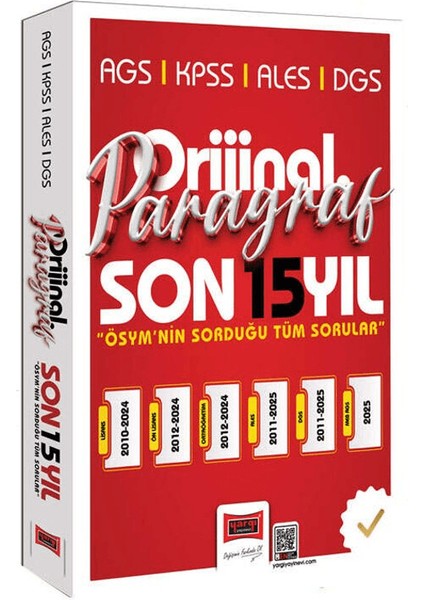 2026 Kpss Ags Ales Dgs Orijinal Paragraf 15 Yıl Çıkmış Sorular