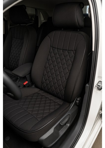 Fiat Doblo Van Iı Uyumlu Oto Koltuk Minderi Ergonomik Elegance 2'li Lüks Set Siyah
