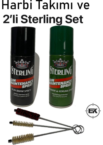 3'lü Silah Bakım Sprey Seti + Harbi Temizlik Fırça Takımı Pas Önleyici & Derinlemesine Temizlik