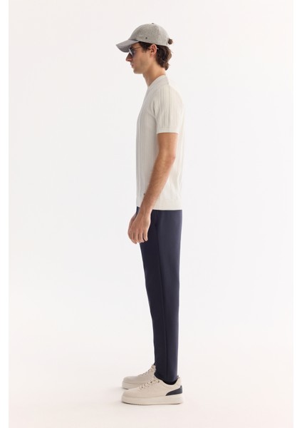 Erkek Ekru Bisiklet Yaka Rayon Tüylenmeyen Çizgili Triko Regular Fit T-Shirt A52Y5005 indirimleri