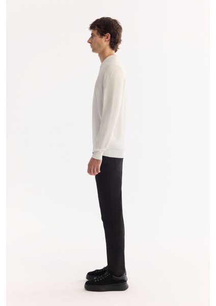 Erkek Ekru Bisiklet Yaka Rayon Tüylenmeyen Dokulu Triko Regular Fit Kazak A52Y5016 indirimleri