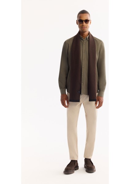 Erkek Koyu Haki Düğmeli Yaka Pamuklu Soft Touch Regular Fit Gömlek B002036 indirimleri