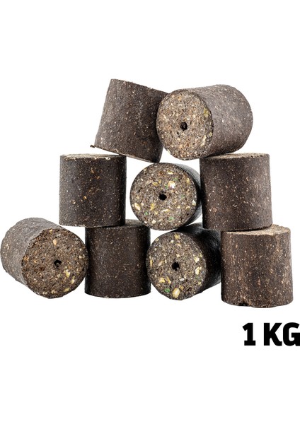 6-8 Dayanıklı Süper Sazan Yemi - Delikli Küspe - Ayçiçek - Silindir - 1 kg Paket