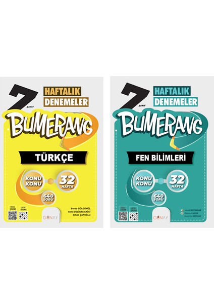 7. Sınıf Bumerang Serisi 32 Haftalık Denemeler Türkçe Fen Bilimleri Seti 2026 Güncel Basım