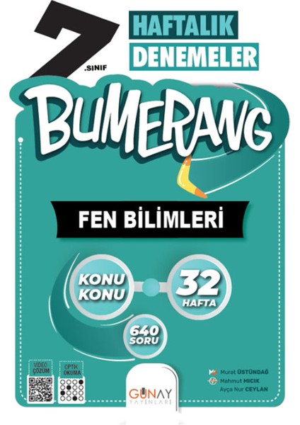 7. Sınıf Bumerang Serisi 32 Haftalık Denemeler Türkçe Fen Bilimleri Sosyal Bilgiler Seti 2026 Güncel Basım modelleri