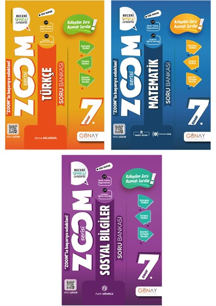7. Sınıf Zoom Serisi Türkçe Matematik Sosyal Bilgiler Soru Bankası Seti 2026 Güncel Basım