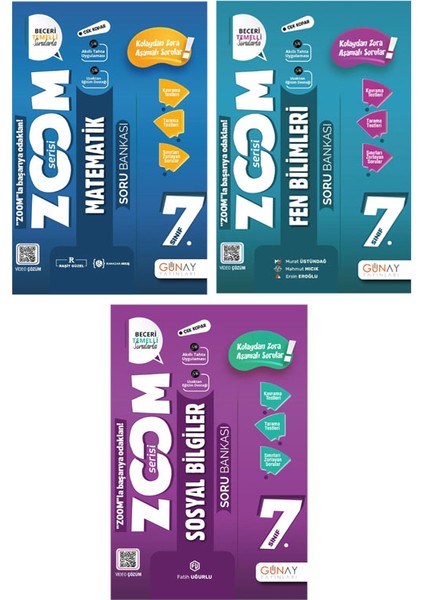 7. Sınıf Zoom Serisi Matematik Fen Bilimleri Sosyal Bilgiler Soru Bankası Seti 2026 Güncel Basım