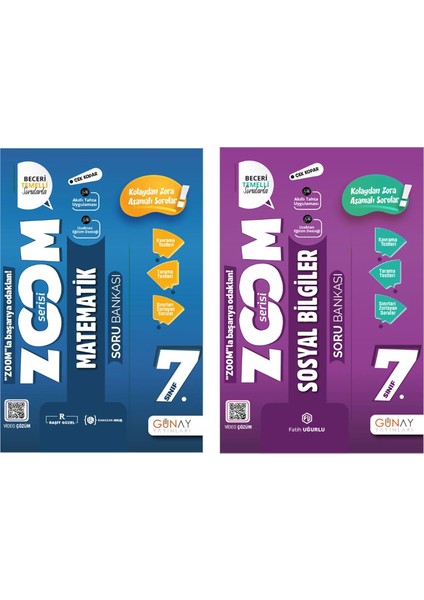 7. Sınıf Zoom Serisi Matematik Sosyal Bilgiler Soru Bankası Seti 2026 Güncel Basım