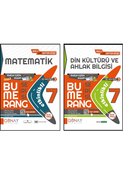 7. Sınıf Bumerang Serisi Etkinlikli Matematik Din Kültürü ve Ahlak Bilgisi Seti 2026 Güncel Basım