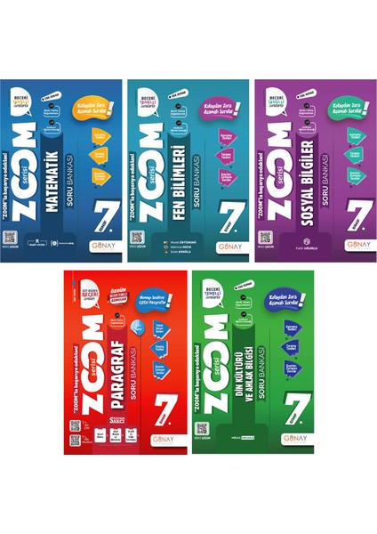7. Sınıf Zoom Serisi Matematik Fen Bilimleri Sosyal Bilgiler Paragraf Din Kültürü ve Ahlak Bilgisi Soru Bankası Seti 2026 Güncel Basım